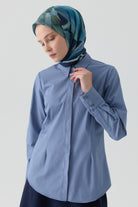 Pensli Poplin Gömlek - Açık Mavi TUGBA