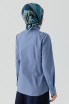 Pensli Poplin Gömlek - Açık Mavi TUGBA