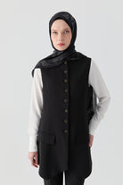 Beli Saran Yelek - Siyah TUGBA