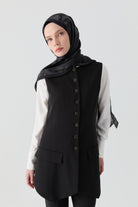 Beli Saran Yelek - Siyah TUGBA