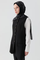 Beli Saran Yelek - Siyah TUGBA