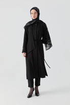 Seyyar Fularlı Tunik - Siyah TUGBA