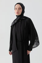 Seyyar Fularlı Tunik - Siyah TUGBA