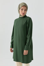 Dik Yakalı Tunik - Yeşil TUGBA