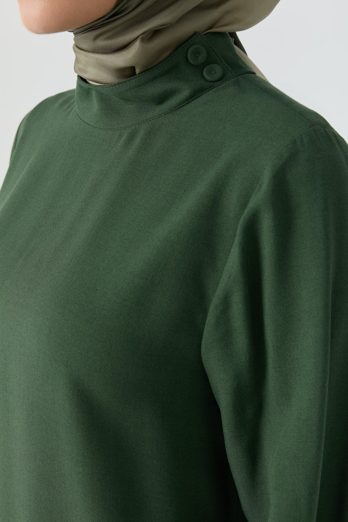 Dik Yakalı Tunik - Yeşil TUGBA