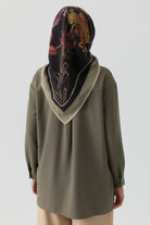 Yırtmaçlı Asimetrik Kesim Bluz - Haki TUGBA