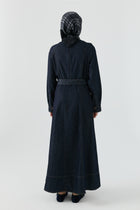 Denim Elbise - Lacivert TUGBA