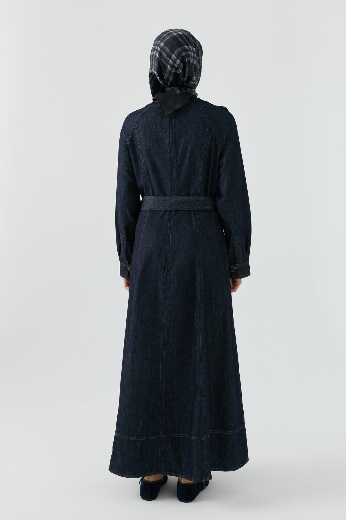 Denim Elbise - Lacivert TUGBA