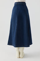 Parçalı Denim Etek - Lacivert TUGBA