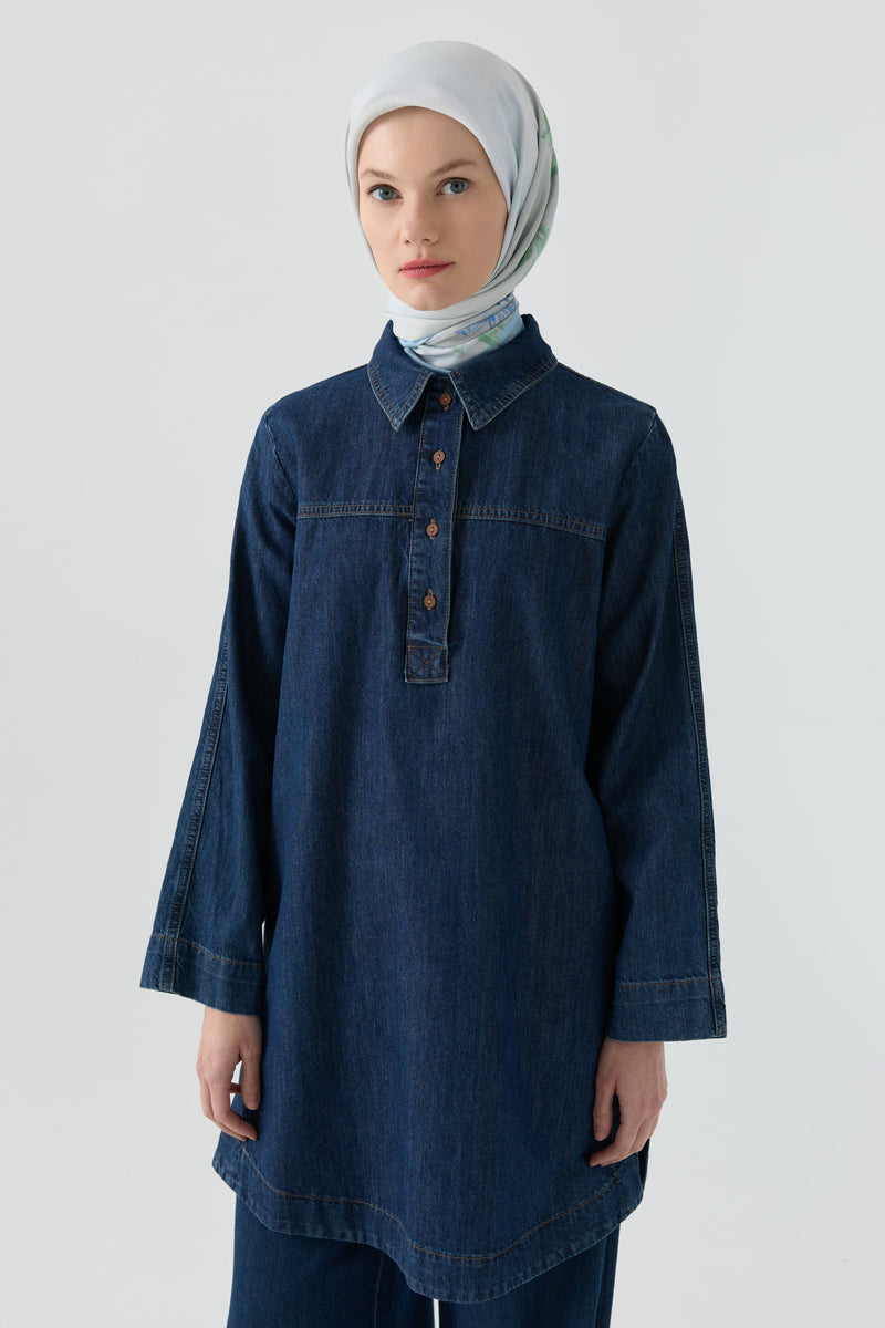 Denim Tunik - Lacivert TUGBA