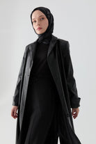 Deri Trençkot - Siyah TUGBA