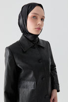 Kısa Deri Ceket - Siyah TUGBA