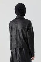 Kısa Deri Ceket - Siyah TUGBA