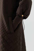 Kol Detaylı Kapitone Pardesü - Kahve TUGBA