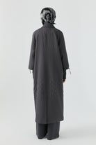 Kol Detaylı Kapitone Pardesü - Antrasit TUGBA