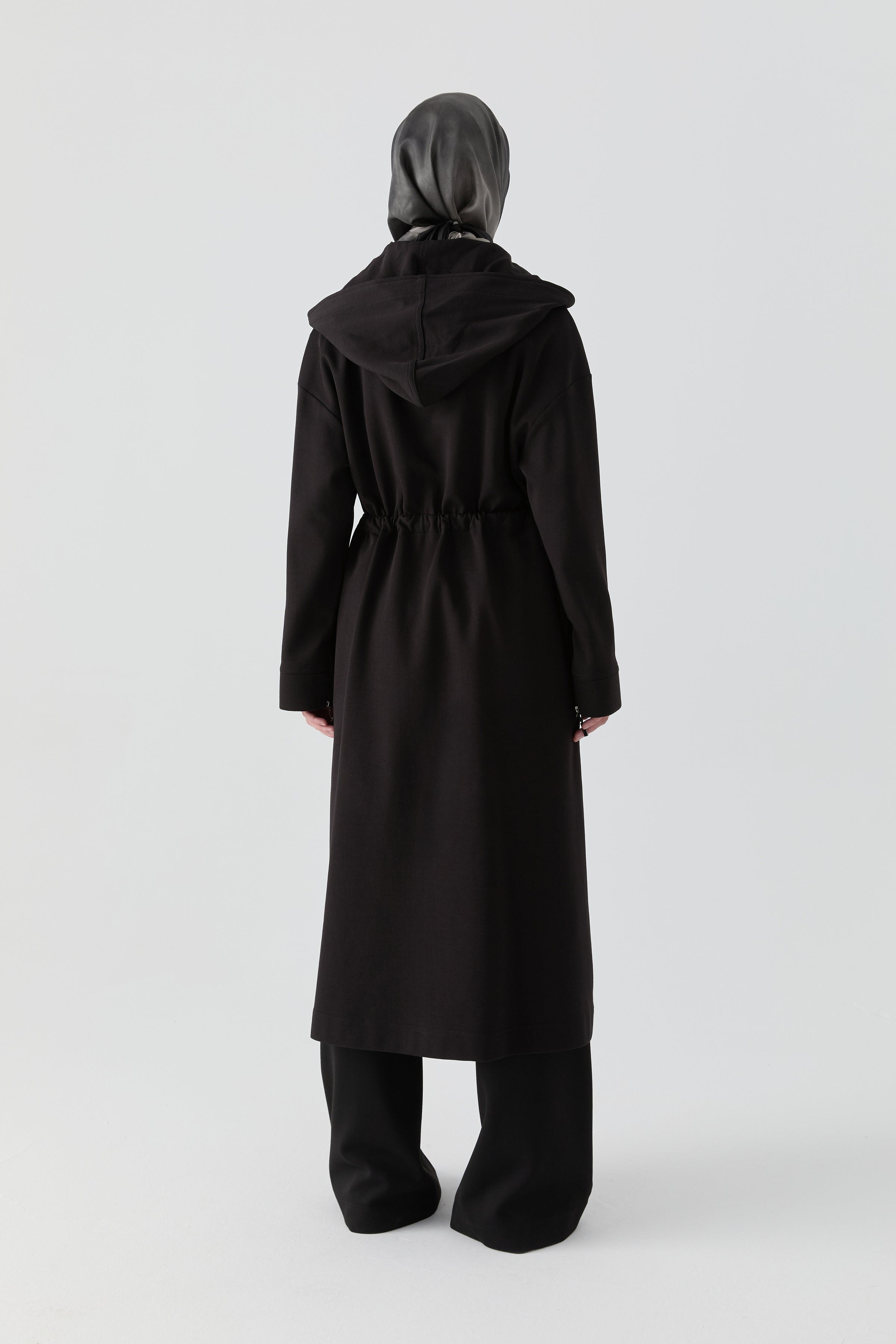 Hooded Tunnel Belt Detailed Knitted Cape – TUĞBA