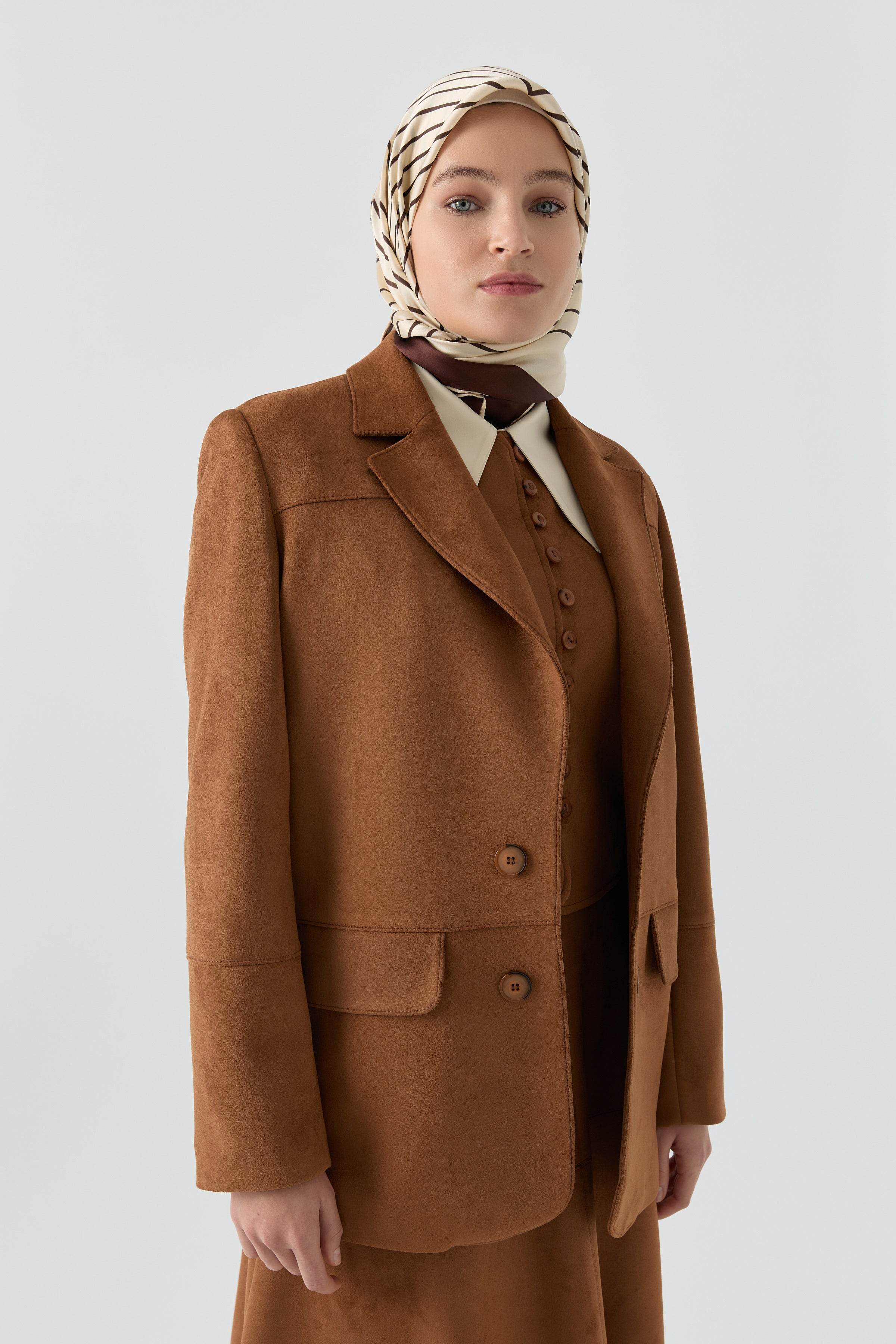 Süet Ceket - Camel TUGBA