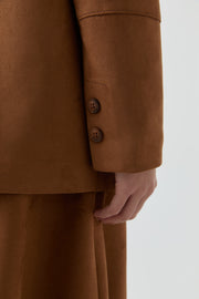 Süet Ceket - Camel TUGBA