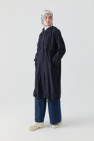 File Detaylı Yağmurluk - Lacivert TUGBA