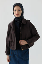 Crop Yağmurluk - Kahve TUGBA
