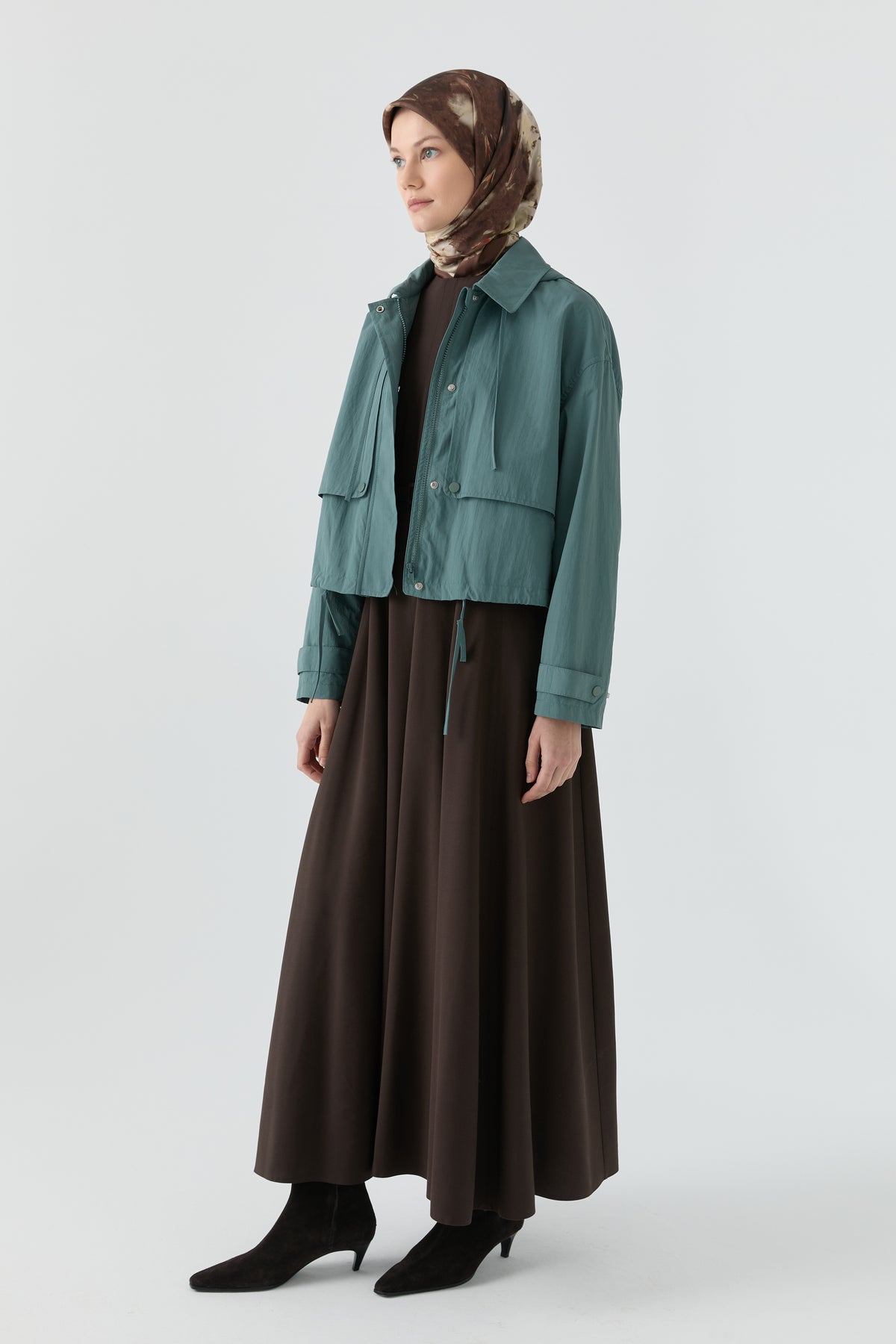 Crop Yağmurluk - Mint TUGBA