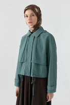 Crop Yağmurluk - Mint TUGBA
