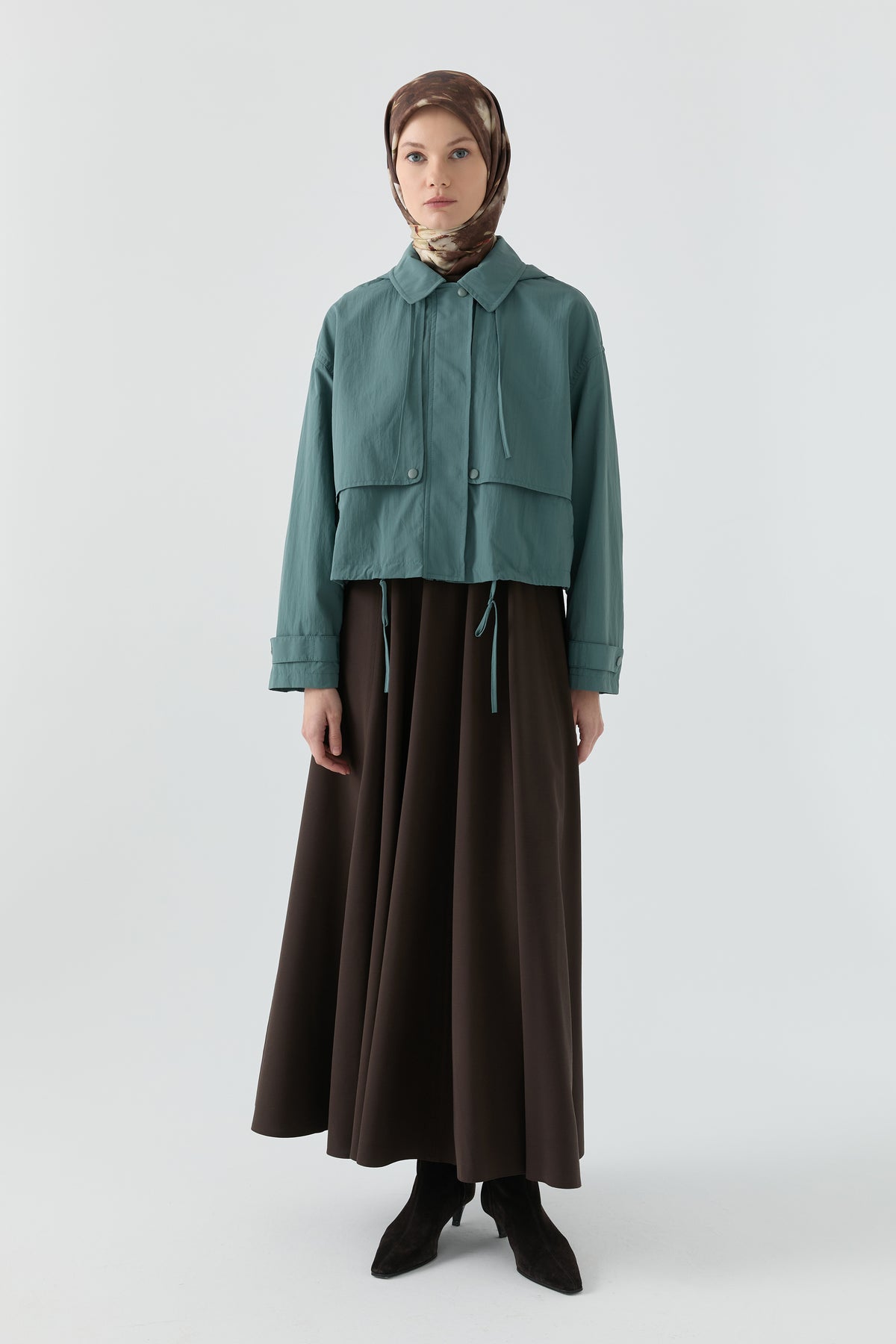 Crop Yağmurluk - Mint TUGBA