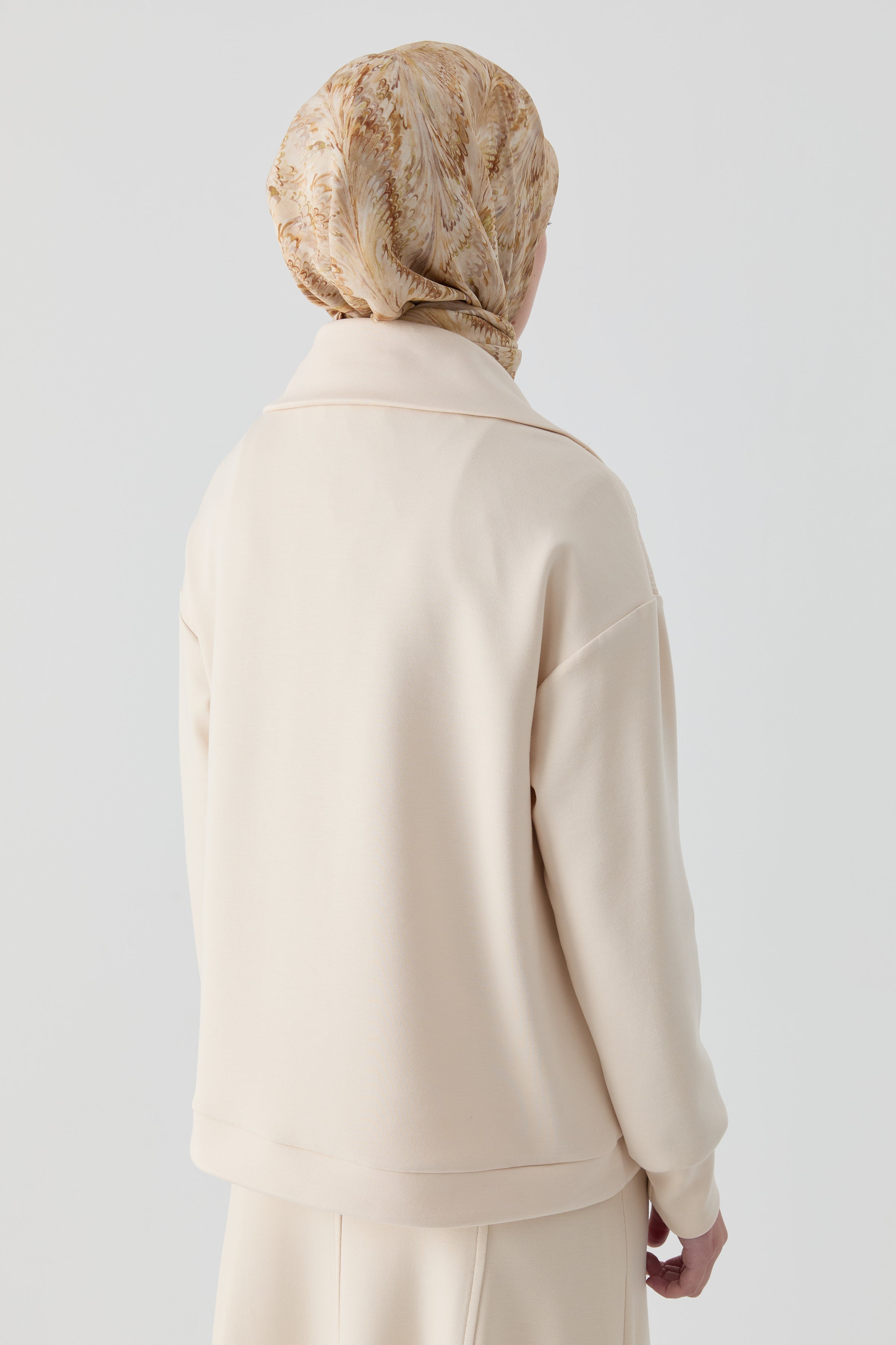 Kapitone Kombinli Örme Swaetshirt - Ekru TUGBA