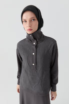 Kapitone Kombinli Örme Swaetshirt - Antrasit TUGBA