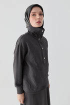 Kapitone Kombinli Örme Swaetshirt - Antrasit TUGBA