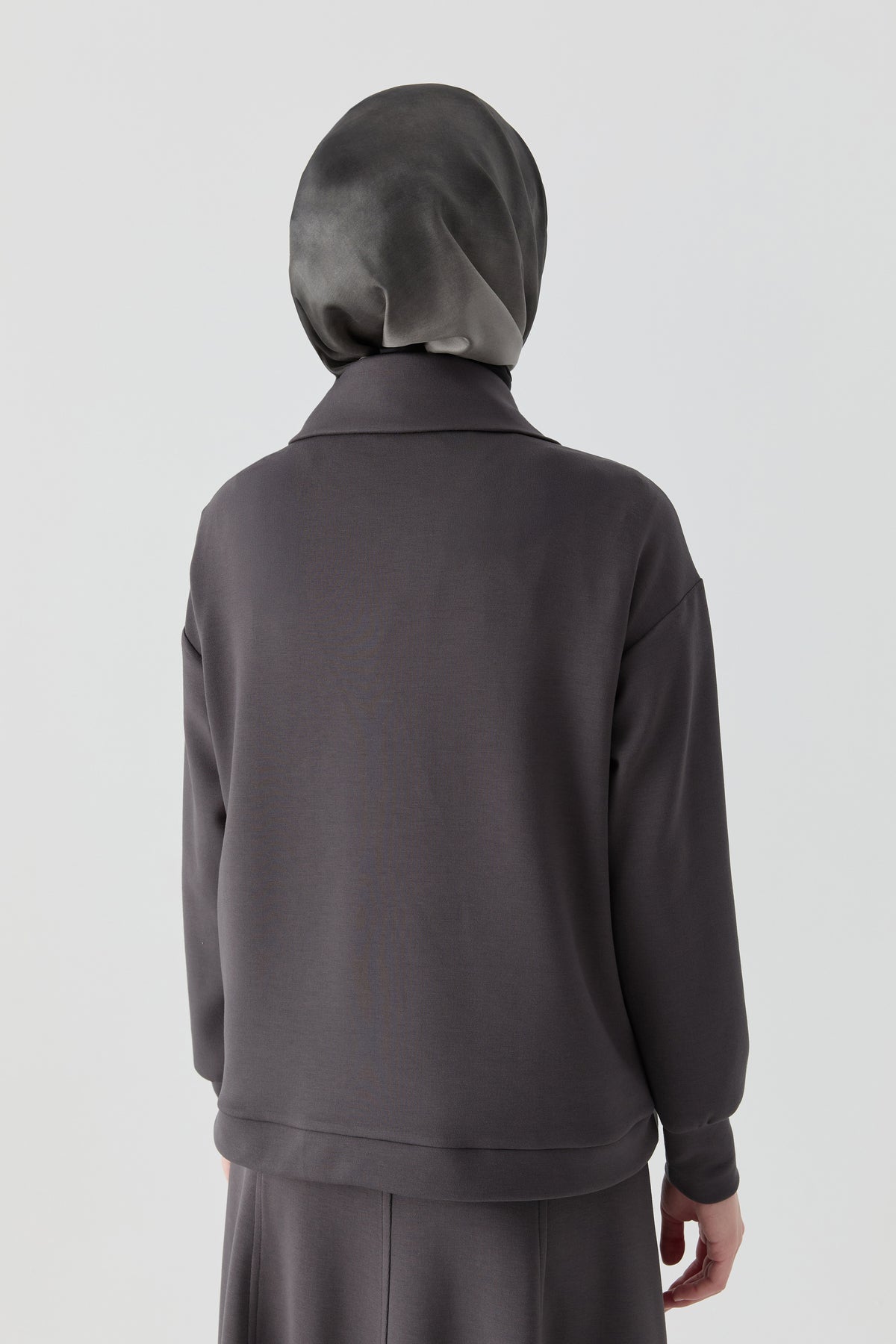 Kapitone Kombinli Örme Swaetshirt - Antrasit TUGBA
