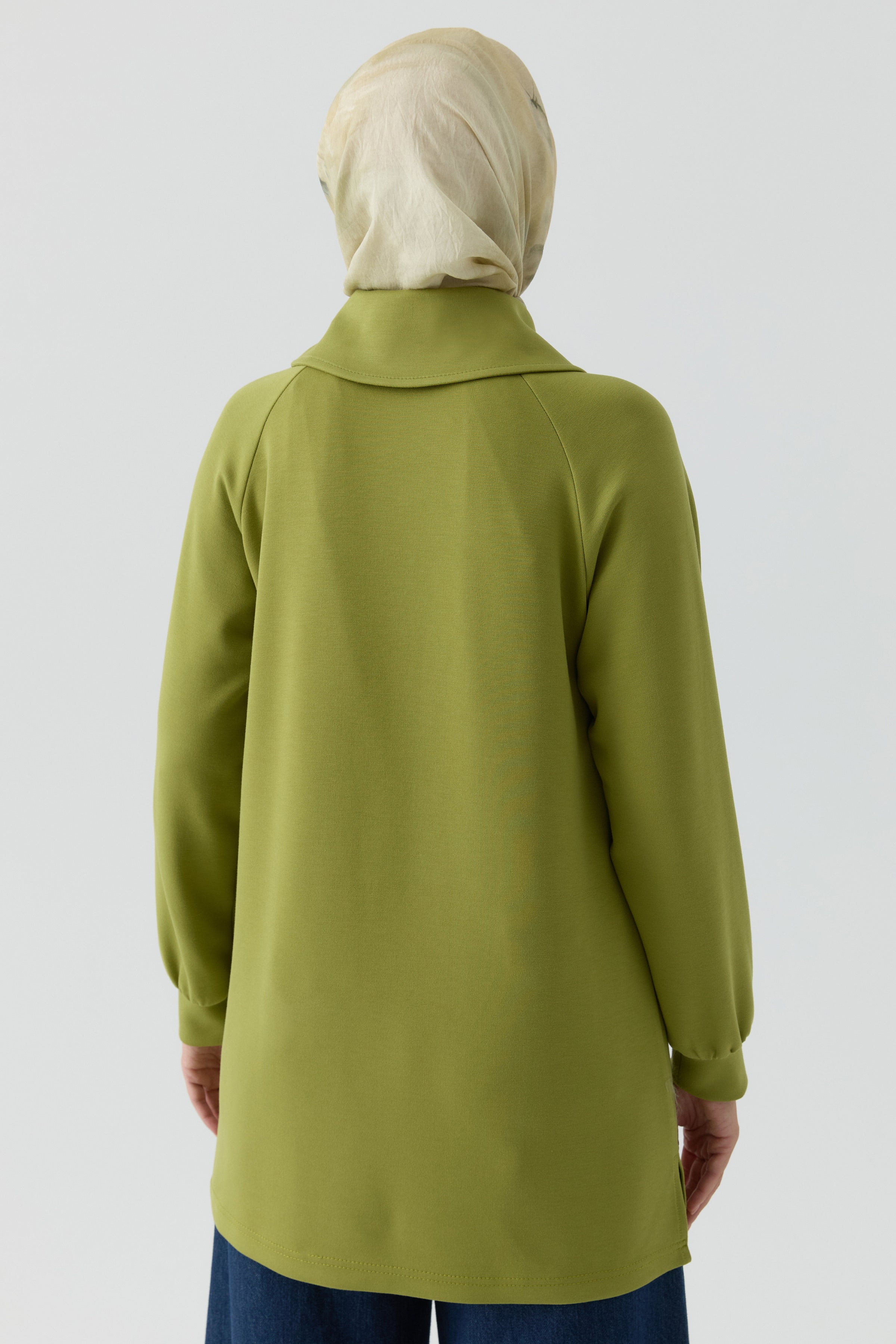 Örme Reglan Kollu Sweatshirt - Olive TUGBA