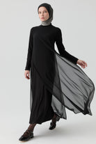 Şifon Elbise - Siyah TUGBA