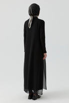 Şifon Elbise - Siyah TUGBA