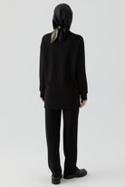 Işıltılı Taş Detaylı Tunik Takım - Siyah TUGBA