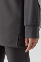 Işıltılı Taş Detaylı Tunik Takım - Antrasit TUGBA