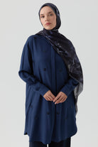 Nakış Detaylı Tunik - İndigo TUGBA