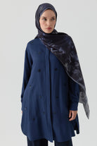 Nakış Detaylı Tunik - İndigo TUGBA