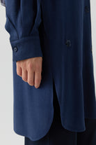 Nakış Detaylı Tunik - İndigo TUGBA