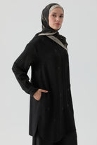 Nakış Detaylı Tunik - Siyah TUGBA