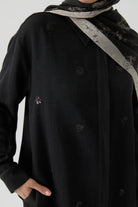 Nakış Detaylı Tunik - Siyah TUGBA