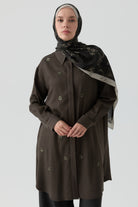 Nakış Detaylı Tunik - Haki TUGBA