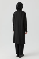 Kare Desen Kombinli Tunik - Siyah TUGBA