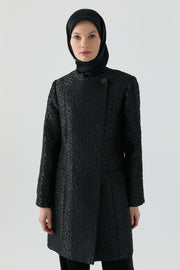 Uzun Jakar Ceket - Siyah TUGBA