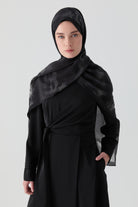 Aller Parçalı Bağlamalı Elbise - Siyah TUGBA