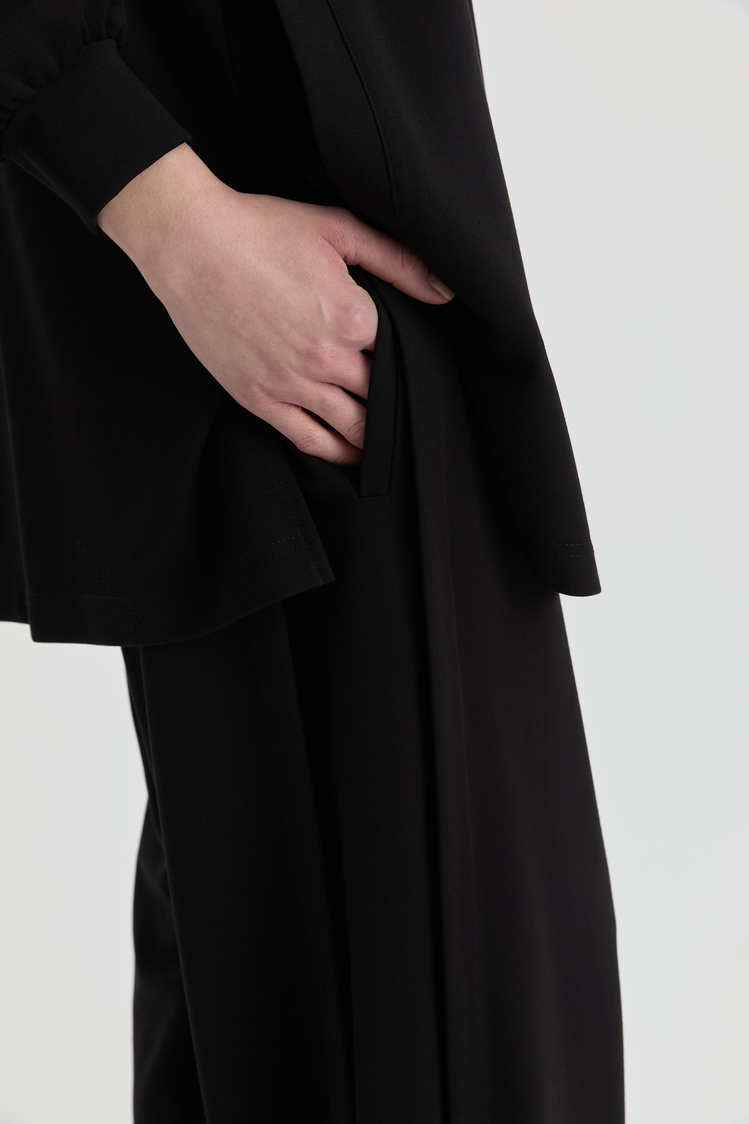 Aller Detaylı Örme Pantolon - Siyah TUGBA