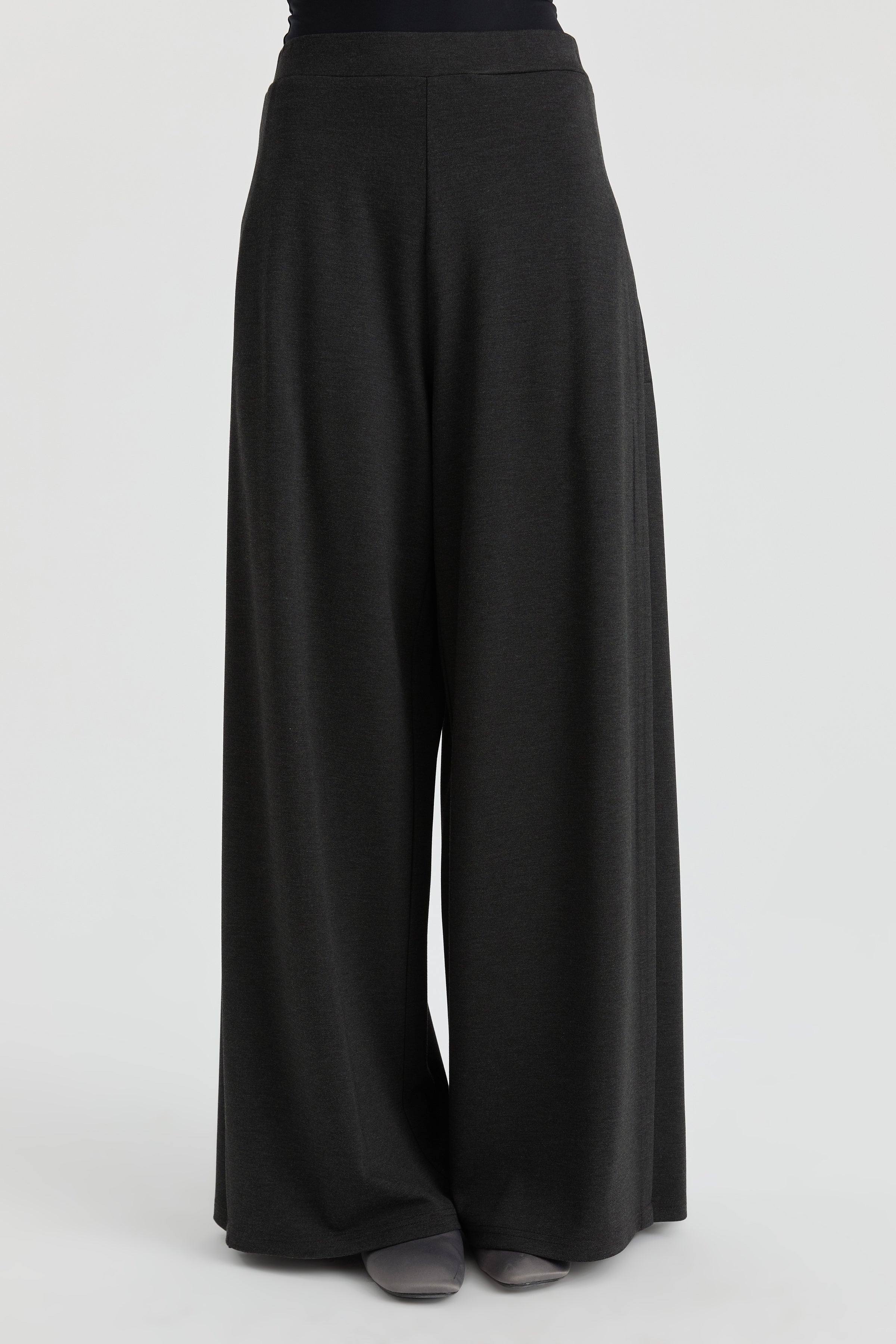 Aller Detaylı Örme Pantolon - Antrasit TUGBA