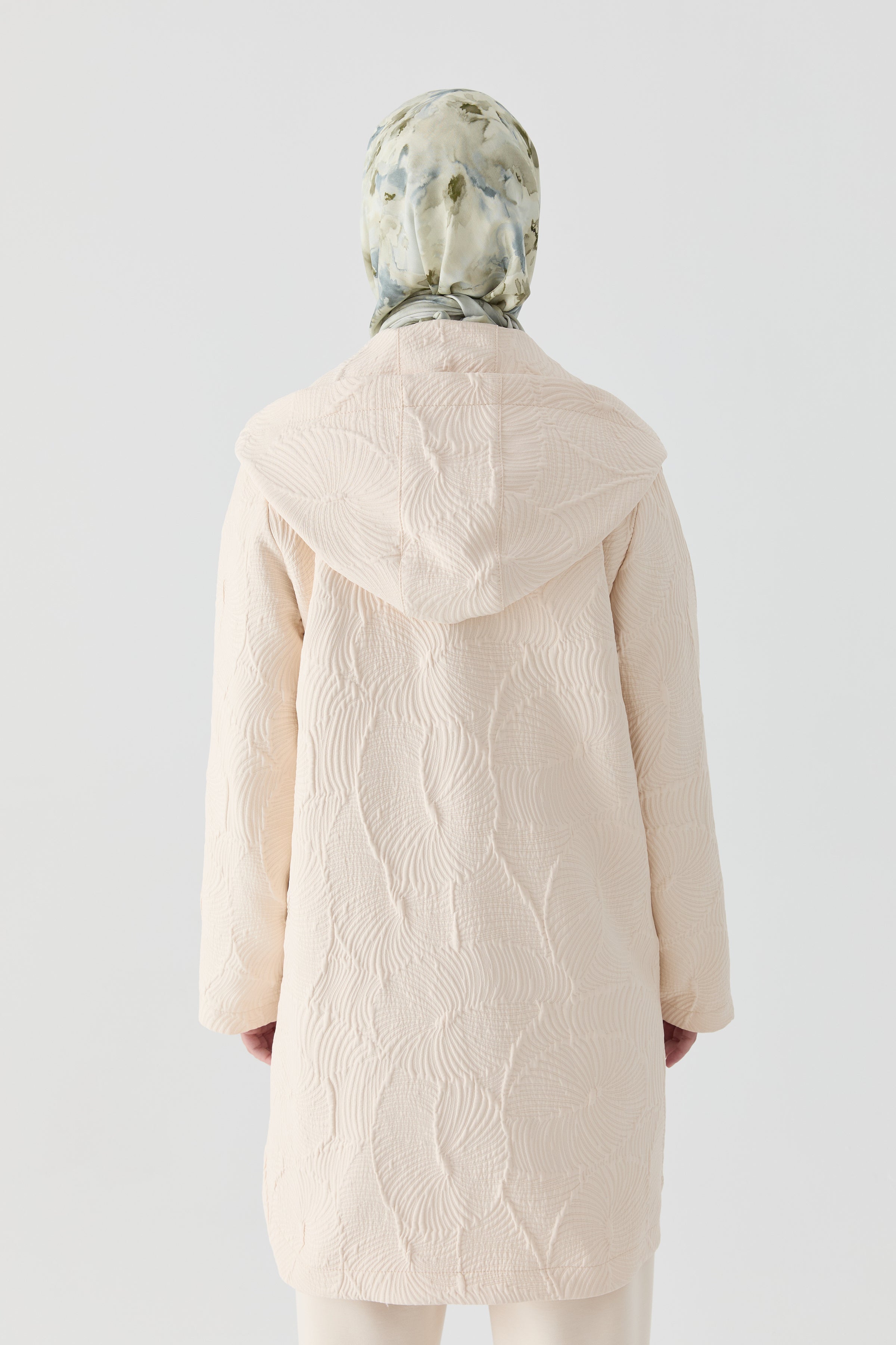 Quilted Coat with Snap Closure and Slit – TUĞBA