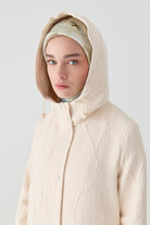 Çıtçıt Kapamalı Yırtmaçlı Kapitone Kap - Ekru TUGBA