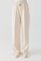 Nervür Detaylı Örme Pantolon - Ekru TUGBA